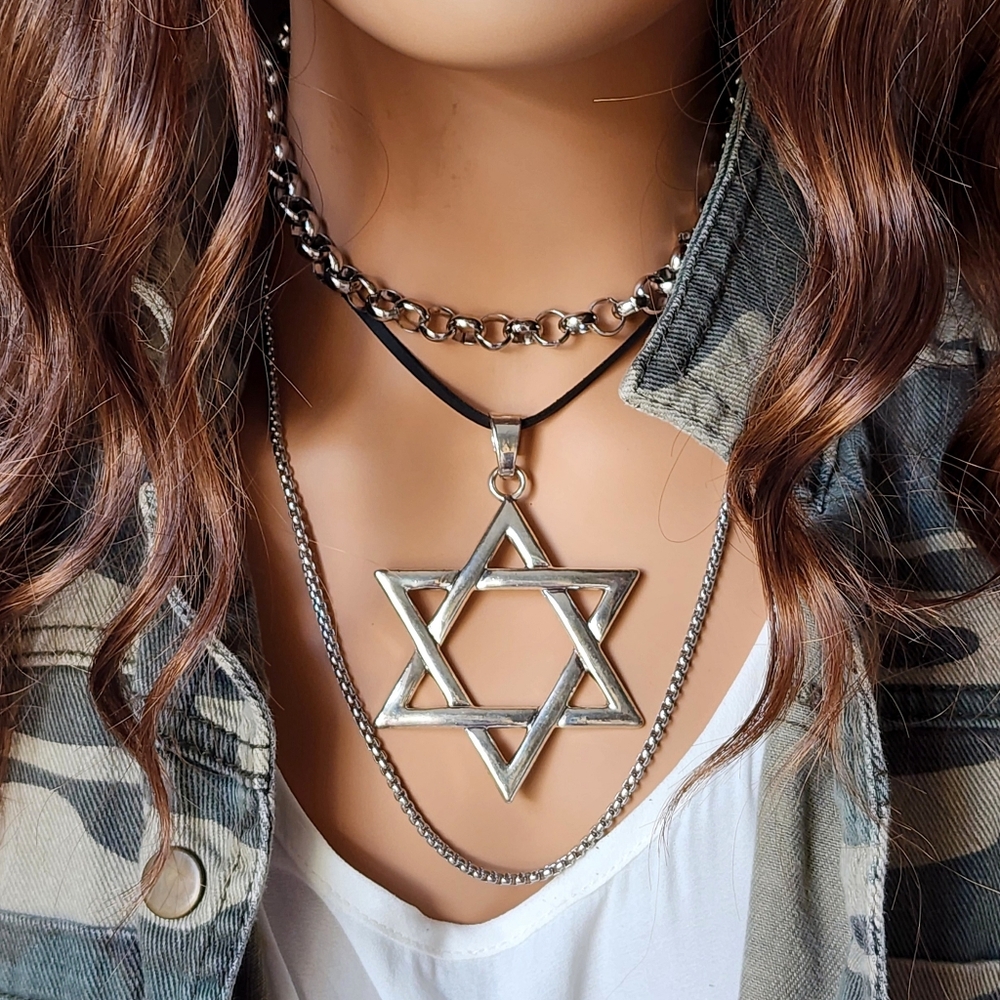 David Star Jewelry Silver Alloy Hypoallergenic Hanukkah Israel Jewish Gift
